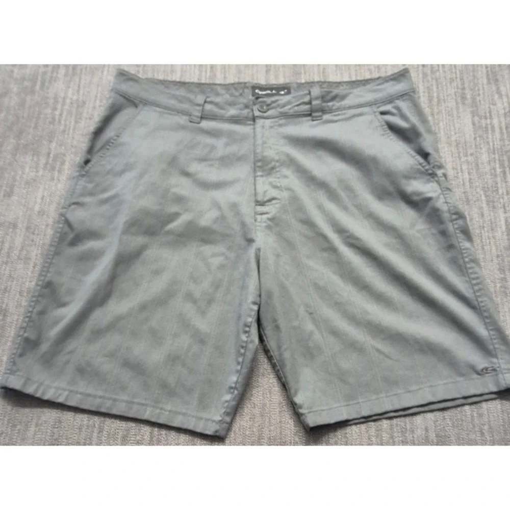 ONiell men's gray striped chino shorts sz 40 pockets 9